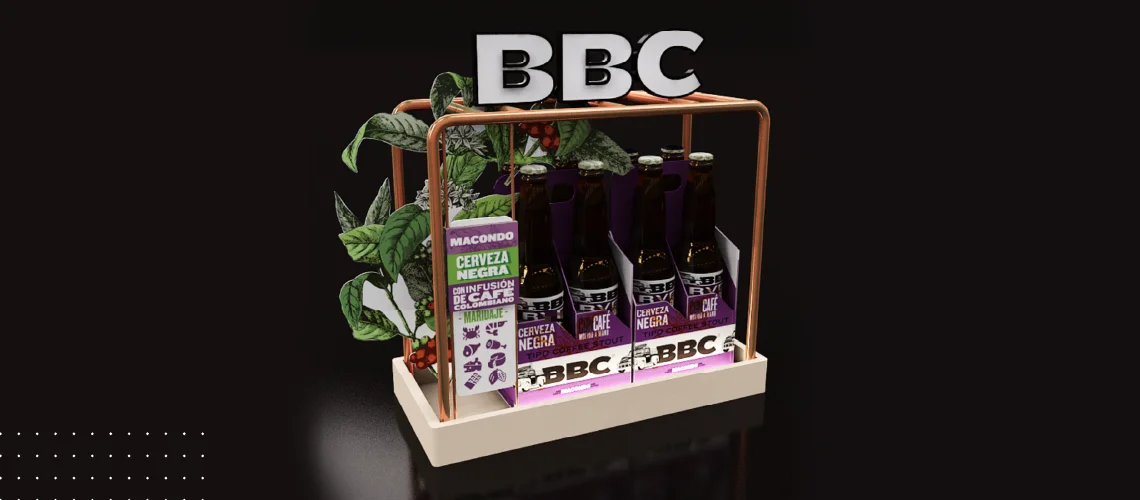 point of purchase 3d design for BBC beer bottles